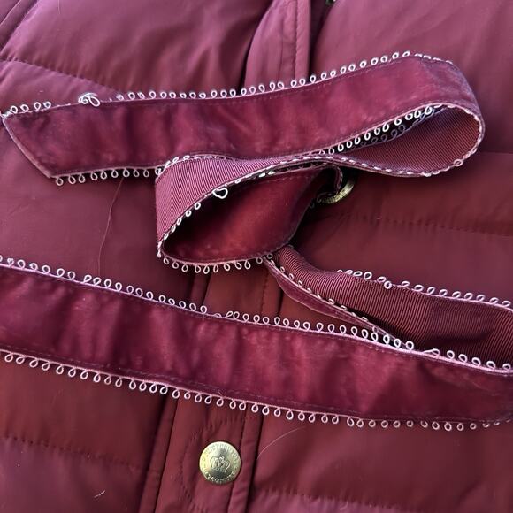 Juicy Couture Vintage Y2K Red Down Puffer Jacket Parka Coat Sz L Puffed Sleeve - Picture 9 of 11